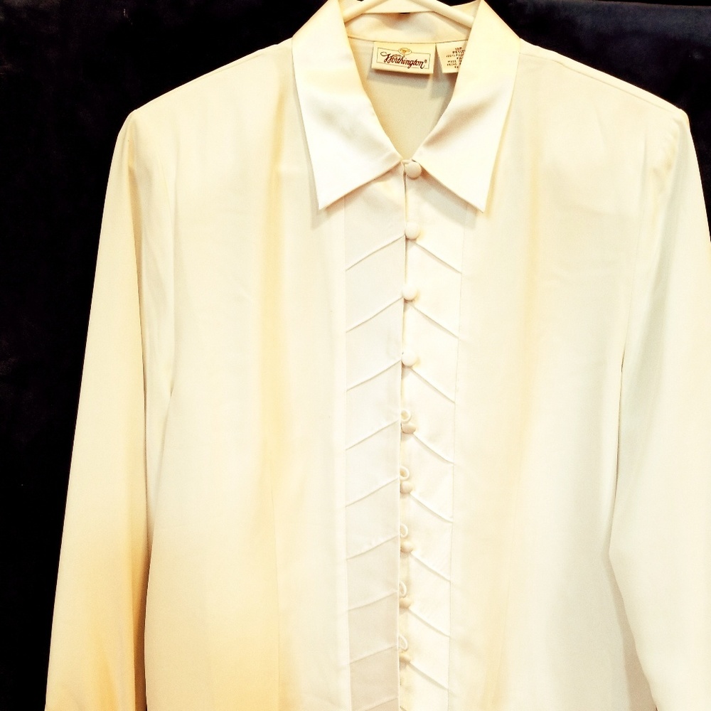 Women's ivory button down dress shirt